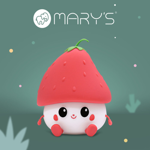 LED silikonová noční lampička - jahůdka Mary's