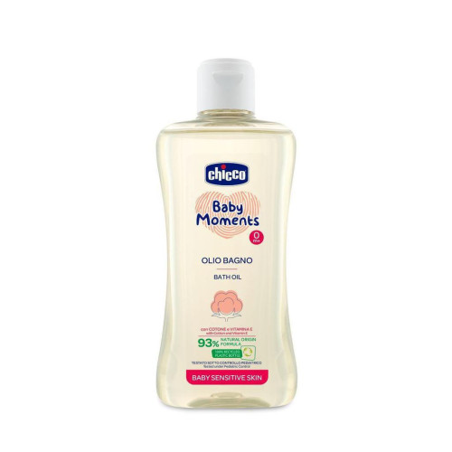 Olej do koupele s bavlnou a vitamínem E Baby Moments Sensitive 200 ml Chicco