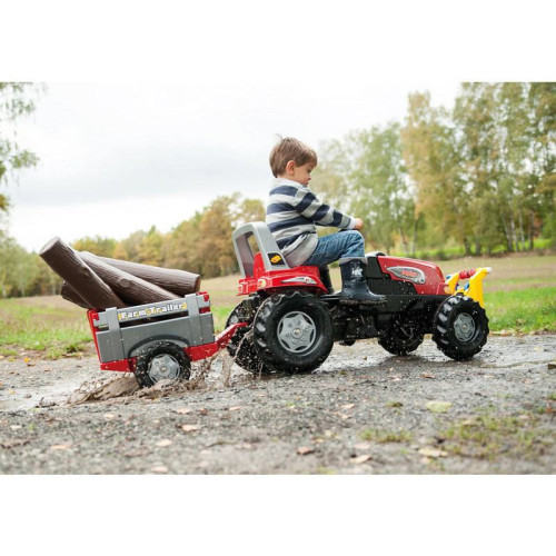 Šlapací traktor Rolly Junior RT s vlečkou červeno-šedý