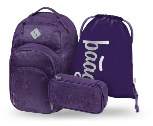 Set 3 Coolmate Plum: batoh, penál, sáček Baagl