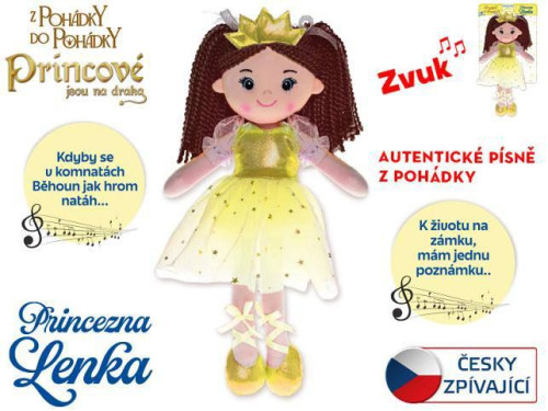 Panenka princezna Lenka 35 cm měkké tělo, na baterie, česky zpívající 0 m+
