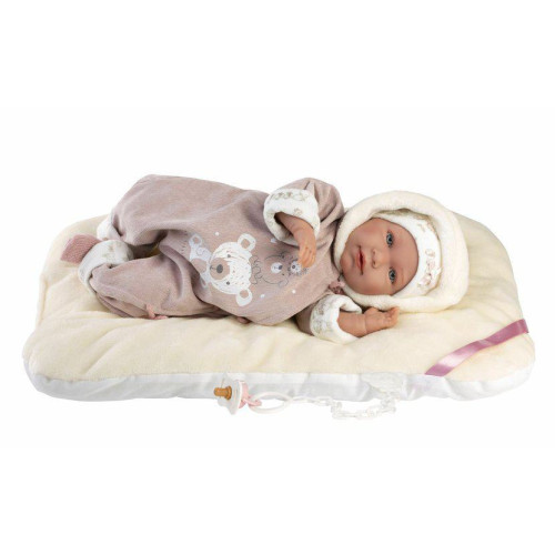 New born realistická panenka miminko se zvuky a měkkým látkovým tělem - 42 cm Llorens