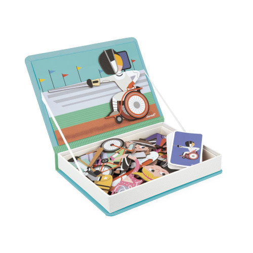 Magnetická kniha skládačka pro děti Sport Magnetibook Janod