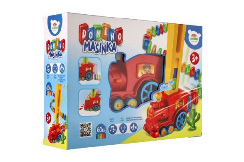 Lokomotiva/Vlak domino stavěcí plast 16 cm na baterie se zvukem se světlem