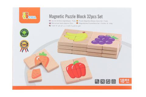 Dřevěné magnetické puzzle - ovoce Viga