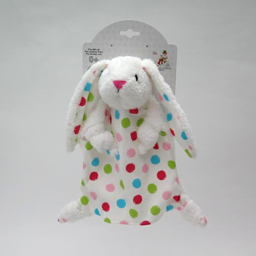 Králík 30 cm bílý, uzlíkový maňásek