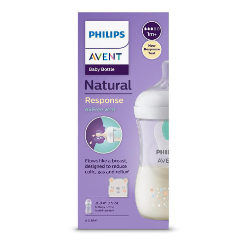 Láhev Natural Philips Avent Response s ventilem AirFree 260 ml, 1 m+