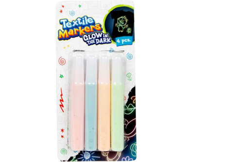 Fixy na textil zářící ve tmě 4 ks