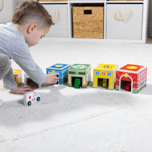 Stohování budov a aut Melissa & Doug