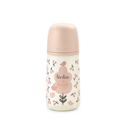 Kojenecká láhev 270 ml fyziologická M Birdies Suavinex