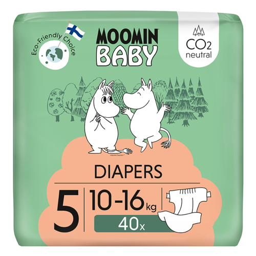 Jednorázové eko pleny 5 Maxi 10–16 kg (40 ks) Moomin Baby