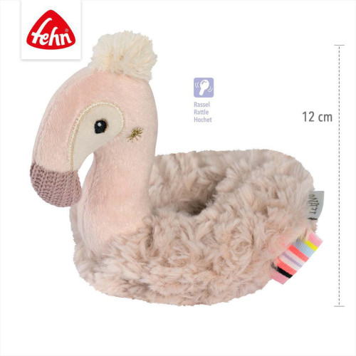Měkký kroužek plameňák, Pink Baby Fehn