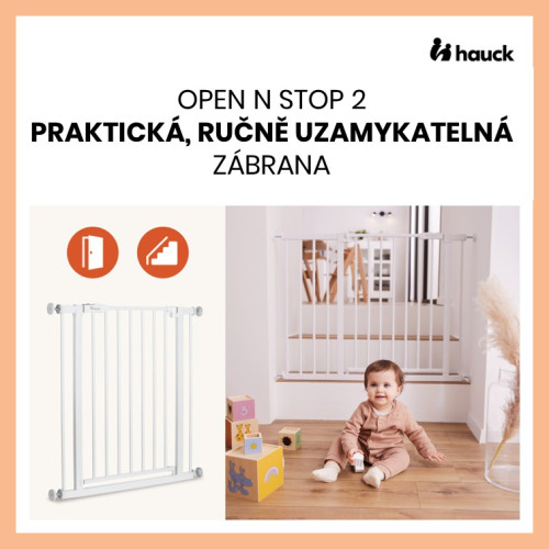 Zábrana Open N Stop 2 Set 75-80 cm+ nástavec 9 cm White Hauck