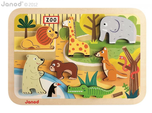 Dřevěné vkládací puzzle pro nejmenší Chunky Janod