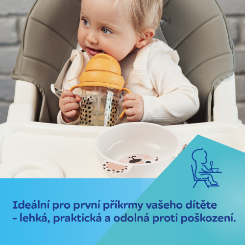 Miska s ušima a přísavkou BabiesBoo 400 ml béžová Canpol babies