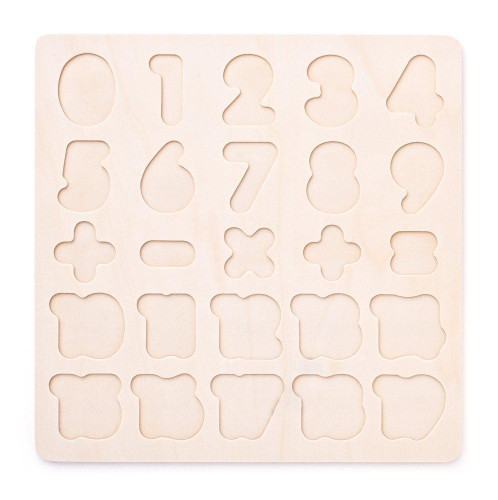 Puzzle - číslice na desce Woody