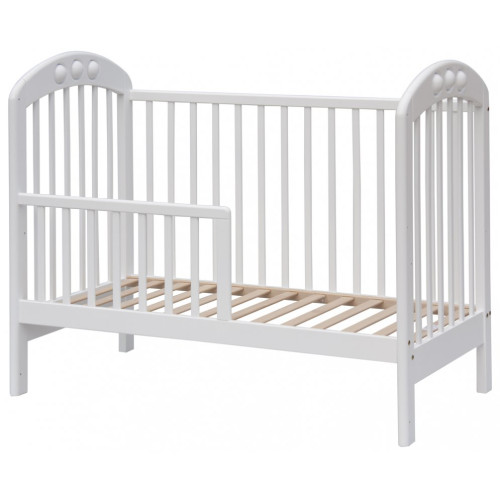 Dětská postýlka Atlanta - bílá (buk), stahovací bočnice 120 x 60 cm Scarlett