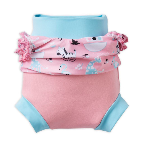 Plavky Happy Nappy kostýmek - Zvířátka růžové