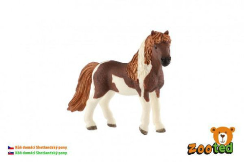 Kůň domácí Shetlandský pony zooted plast 12 cm