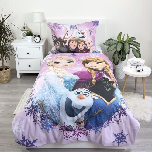 Povlečení do postýlky Frozen purple 200 x 140, 70 x 90 cm Jerry Fabrics