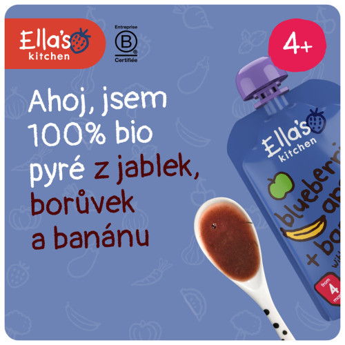 BIO Jablko, borůvka a banán 120 g Ella's Kitchen
