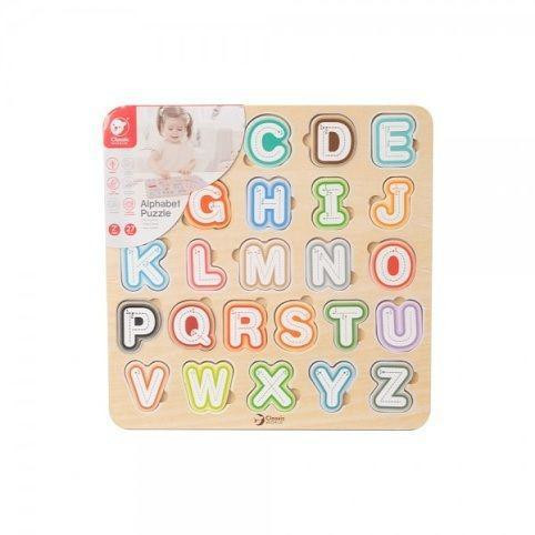 Vkládačka/Puzzle deskové obrysové abeceda dřevo 30 x 30 cm