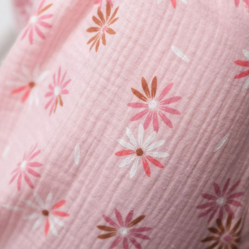 Dívčí mušelínové šaty Flower pink Esito