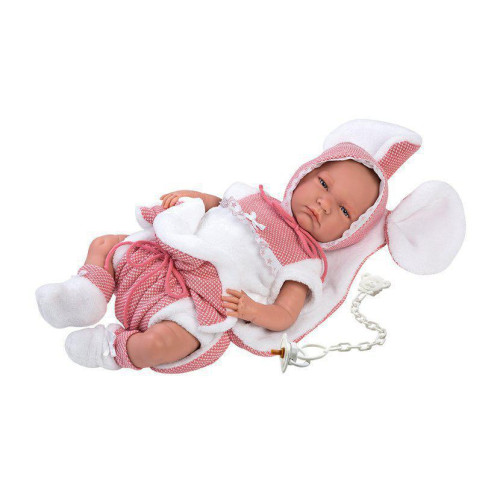 Obleček pro panenku miminko New Born velikosti 40-42 cm Llorens 3dílny červený