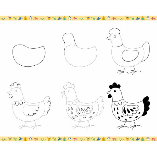 Kreativní sada Kreslení krok za krokem Zvířata Janod Step by step