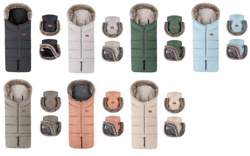 Set zimní fusak Arctic 4v1 + rukavice na kočárek Furry Petite & Mars
