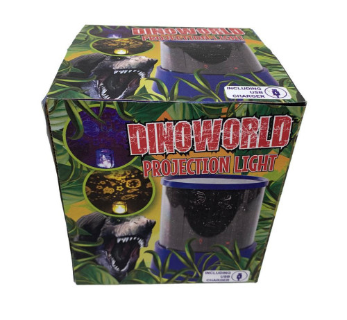 Dinoworld lampička/projektor 12 cm 360° na baterie, se světlem měnící barvu