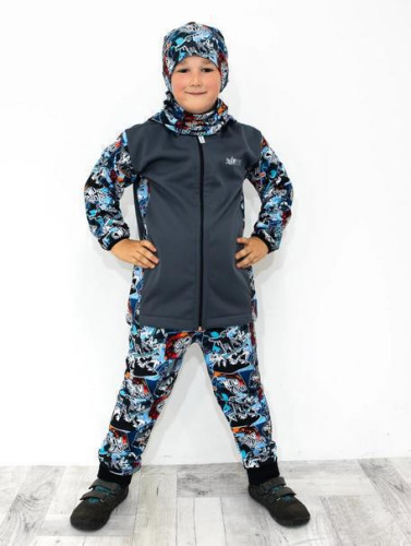 Dětská softshellová bunda Snowboard Šedá Esito
