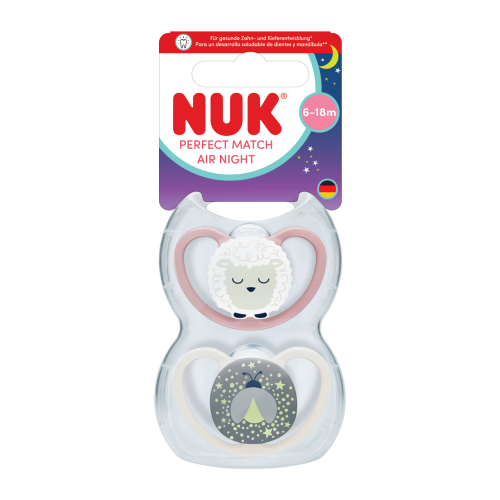 Dudlík Perfect Match Air Night 6-18 m 2 ks v boxu Nuk