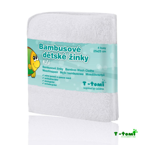 Bio koupací žínky 4 ks T-tomi