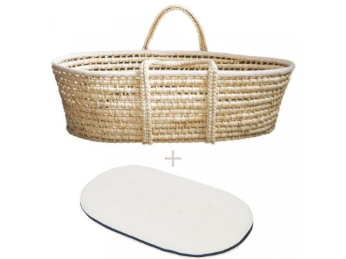 Mojžíšův košík pro miminko Corn Natural + oboustranná matrace Airdream Ahojbaby