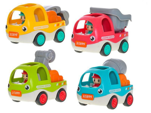 Auto stavební veselé 6,5 cm zpětný chod