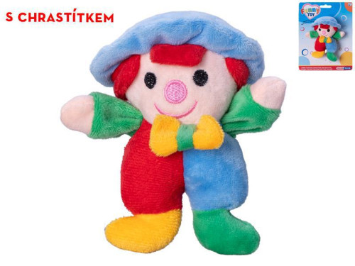 Klaun 13,5 cm plyšový s chrastítkem