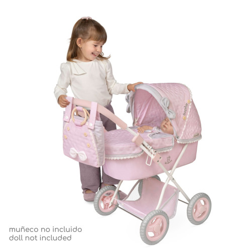 Skládací kočárek pro panenky se slunečníkem a taškou Sophie 60 cm DeCuevas