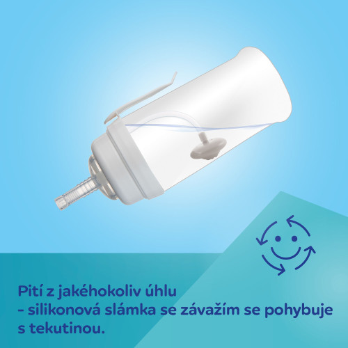 Lahev nevylévací sportovní se slámkou a závažím BabiesBoo 350 ml Canpol babies
