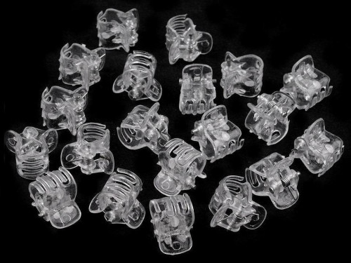 Skřipec do vlasů malý 10x13 mm transparent 10 ks
