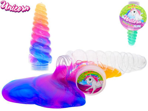 Unicorn roh jednorožce 13 cm s duhovým slizem
