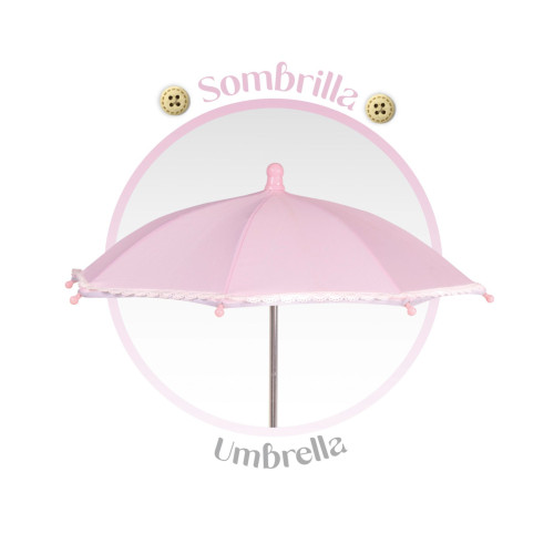 Skládací kočárek pro panenky se slunečníkem a taškou Sophie 60 cm DeCuevas