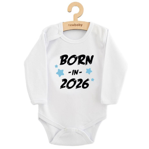 Dětské body s potiskem New Baby Born in 2026 blue
