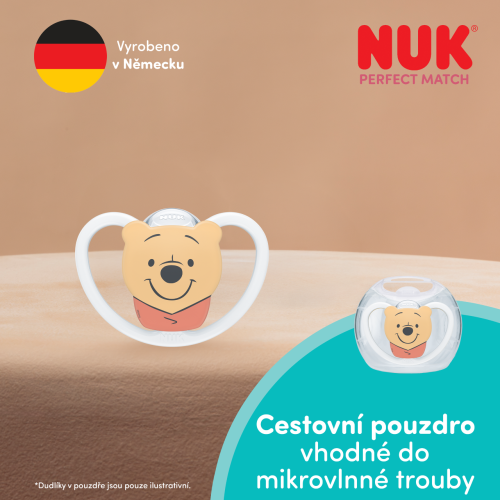 Dudlík Perfect Match Air Medvídek Pú 6-18 m 1 ks v boxu Nuk