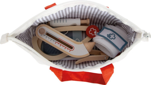 Doktorský set s červeno-bílou lékařskou taškou small foot