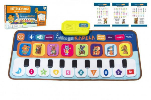 Elektronická hrací podložka pianko Zvířátka a jejich kapela 80x37 cm