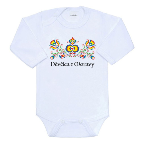 Dětské body s potiskem Lidový vzor Děvčica z Moravy New Baby