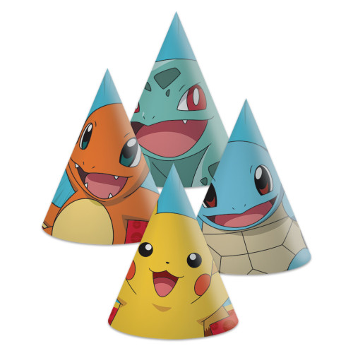 Čepičky papírové EKO - Pokemon, 6 ks