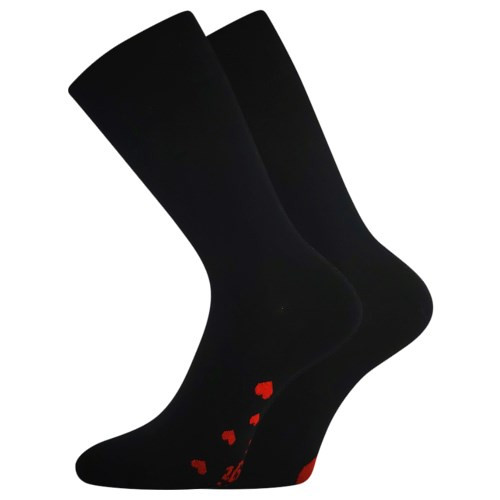 Ponožky pro zamilované Darling černé se srdíčky design 1 (3 páry)