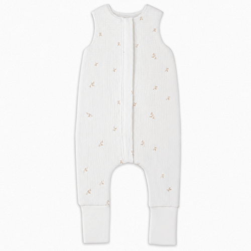 Mušelínový letní spací pytel s nohavicemi Sleepee Nature krémový